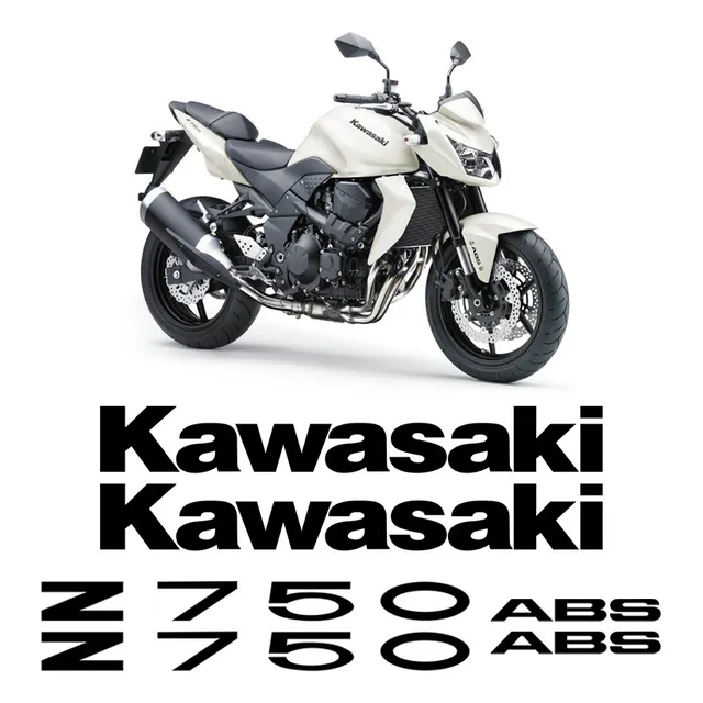 Kit Adesivos Kawasaki Z750 2010 Abs Emblemas Preto Completo