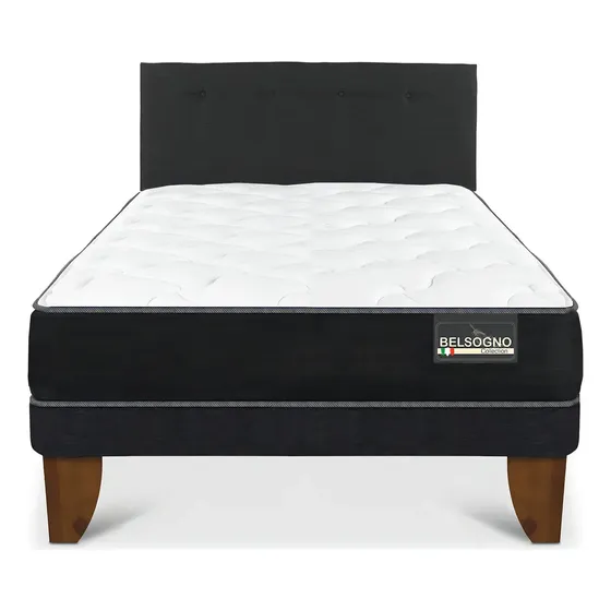 Cama Europea Belsogno Plus 1.5 Plazas + Respaldo | Cuotas sin interés