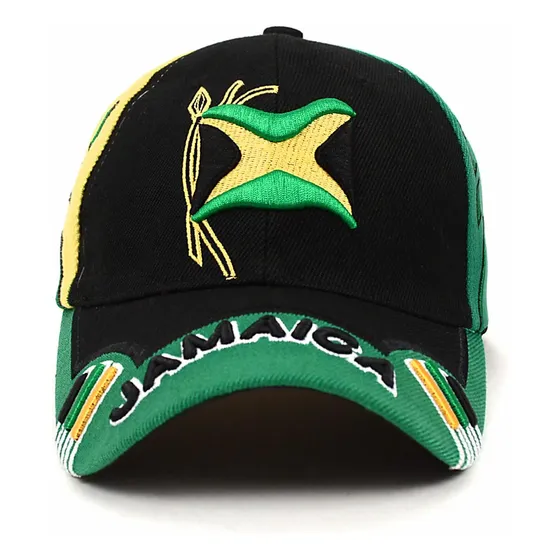 Sombrero Jamaicano, Negro, Verde Y Amarillo, Talla Única