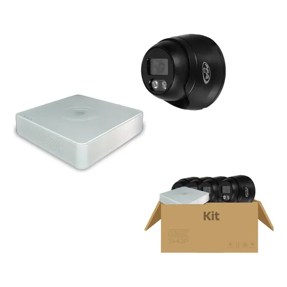 Kit 4 Câmera Dome Jetcolor Pt + 1 Dvr 4 Canais Ppa