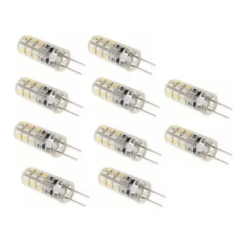 10 Lâmpada Halogena Bipino G4 2w Lustres Luminárias 110v220v Cor da luz Branco-frio