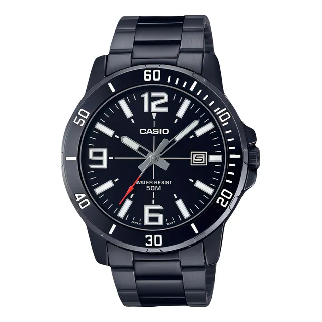 Reloj Casio Mtp-vd01b Black Acero Hombre 50m Wr Sports