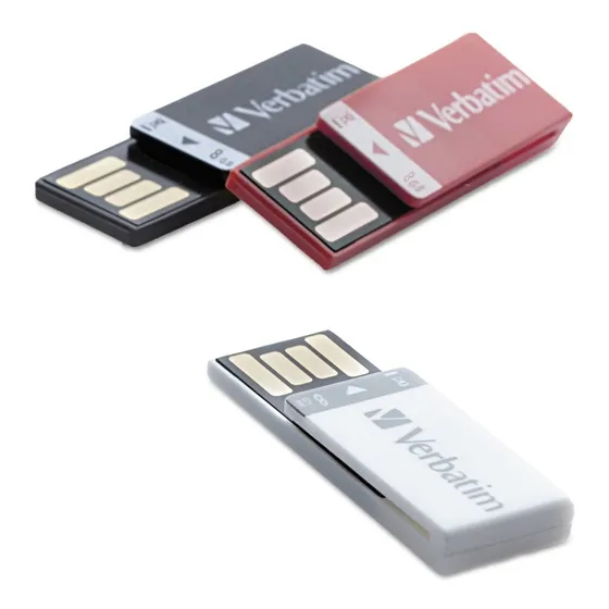 Clip It Memoria Usb 8 Gb 3 Color Negro Blanco Rojo