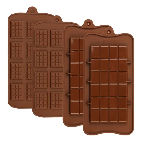 Molde De Silicón Set Mini Barra De Chocolate Y Barra Grande 