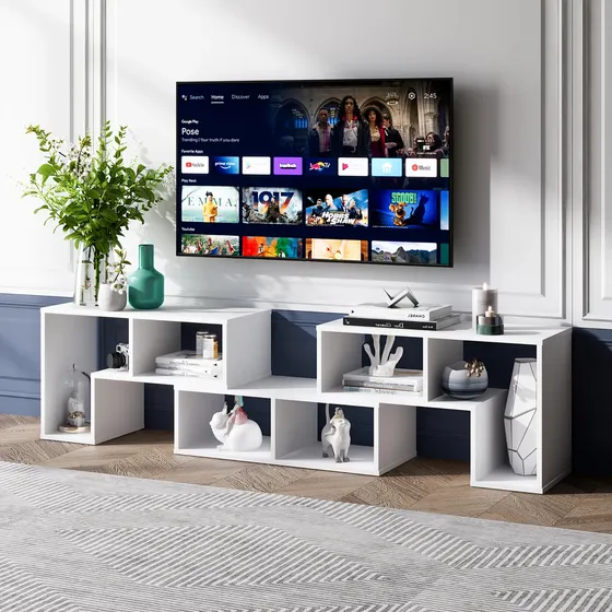 Mesa Tv Mueble Para Televisor Con Biblioteca Organizador