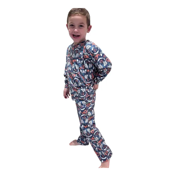 Pijama De Niño/a Interlock Grueso Super Abrigado Invierno