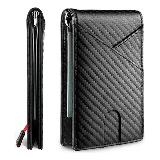 Billetera Tarjetero Fibra Carbono Original Rfid 1 Año Gtía