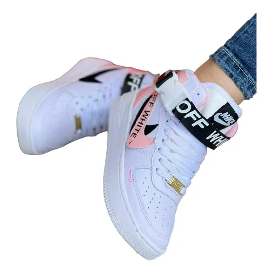 Zapatos Botines Nike Force One Off White Dama Colombianos 