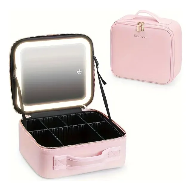 Estuche De Maquillaje Con Espejo Luz Led Cosmetiquera