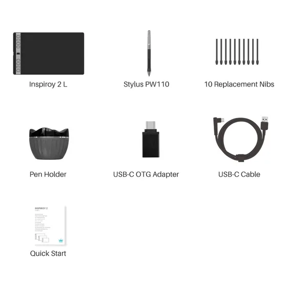 Tableta Grafica Digitalizad 35x21cm Diseño Huion Inspiroy 2l