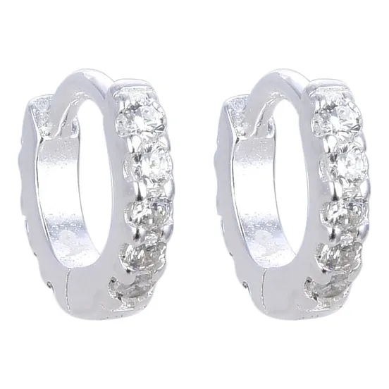 Aros Argollas Plata 925 Con Piedras Cubics (arg20036)
