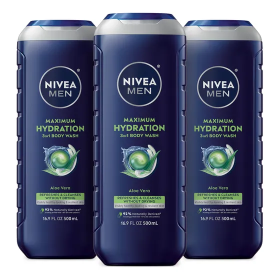 Gel De Baño Nivea Men Maximum Hydration Con Aloe Vera, 500 M