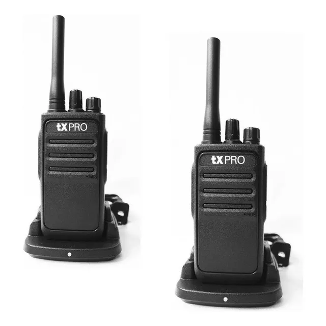 Kit 2 Radios Portátiles Tx 320 Txpro Uhf 400 470 Mhz 16 Ch Color Negro