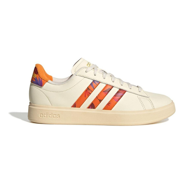 TĂȘnis adidas Feminino Grand Court 2.0 Creme / Listras Floral TĂȘnis adidas Feminino Grand Court 2.0 Creme / Listras Floral