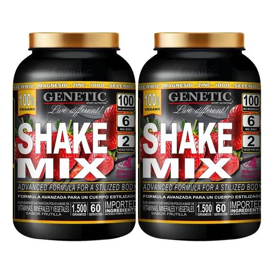 120 Servs Shake Mix Control Peso Batido Vegano Dieta Genetic