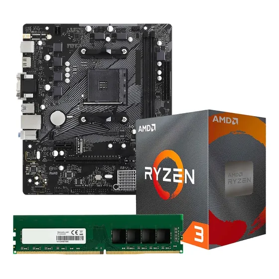 Combo Actualizacion Amd Ryzen 3 3200g + Motherboard Am4 (a520/b450) + 8gb Ram - Compufan