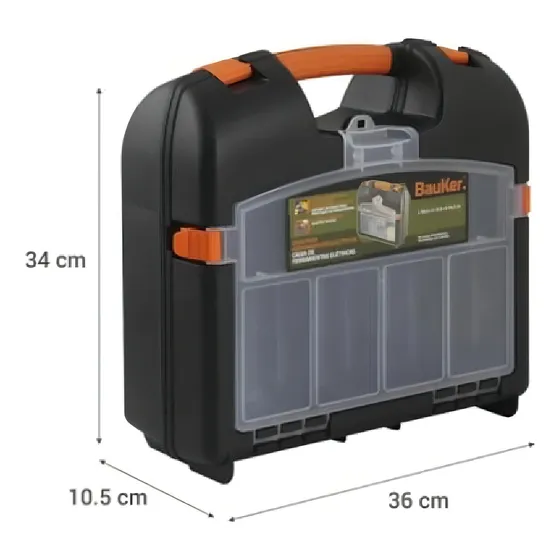 Caja De Herramientas 10x34x36 Cm Bauker Color Negro