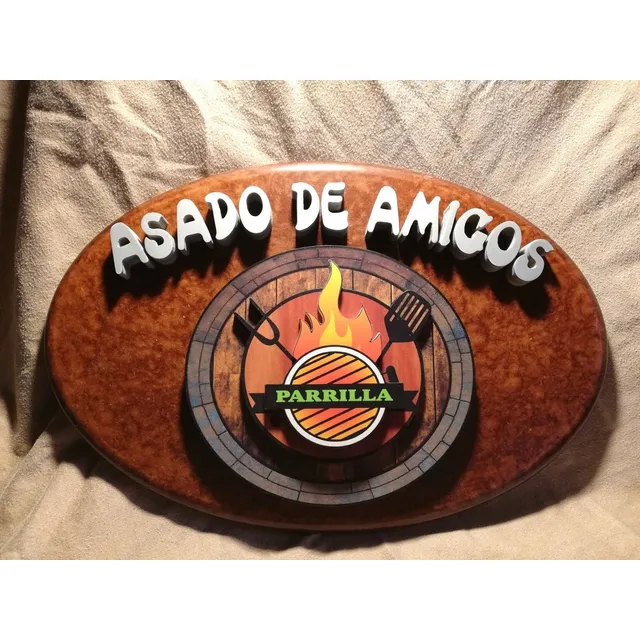 Cartel Bárbacoa 40x26cm. 3d