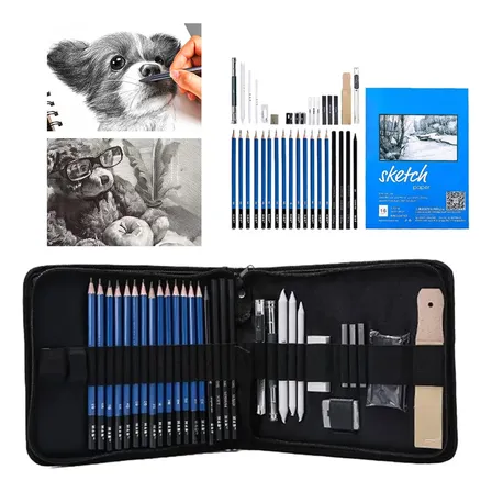 Kit 35pcs Para Desenho Técnico Esboço Lápis Escolares Arte