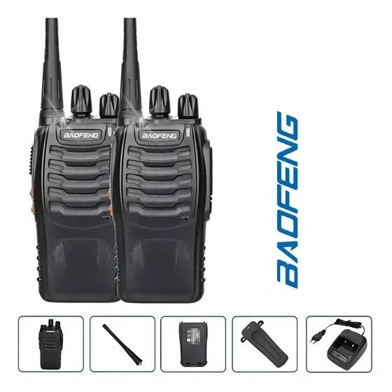Baofeng 2 Radios Pofung Mx-888s Uhf Con Manos Libres Color Negro | Cuotas sin interés