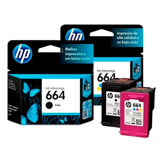Cartucho De Tinta Hp 664 Color Negro Y Tri-color De 2 Ml 2 U