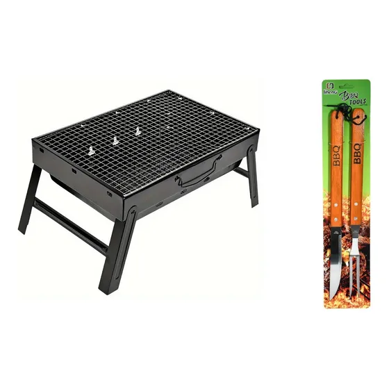 Parrilla A Carbon Balcon Viajes Camping Pesca Bbq Plegable