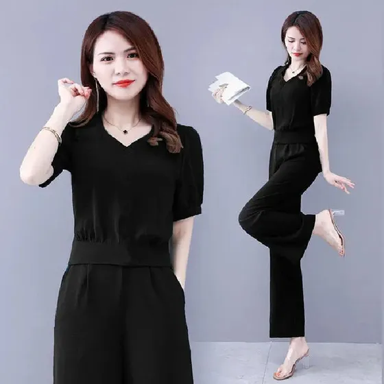 Conjunto Casual De Dos Piezas Para Mujer, Verano, Elegante, 