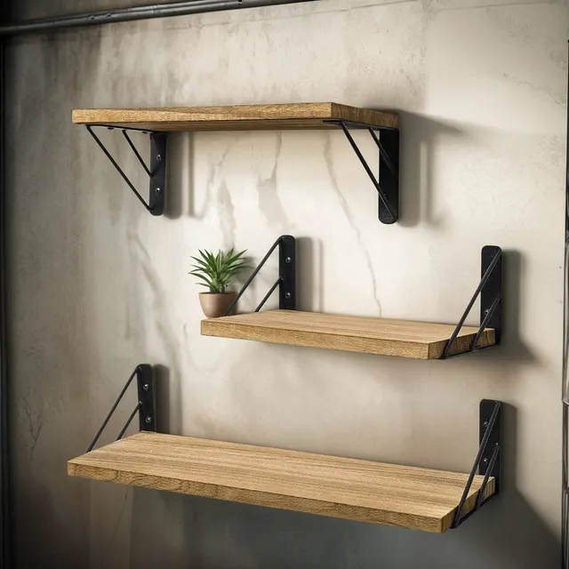 Repisas Flotantes De Madera Multipropósito Kit X3 Colores