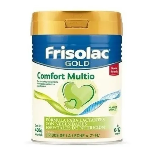 Leche de fórmula en polvo Frisolac Gold Comfort Multio en lata de 1 de 400g - 0 meses a 1 años