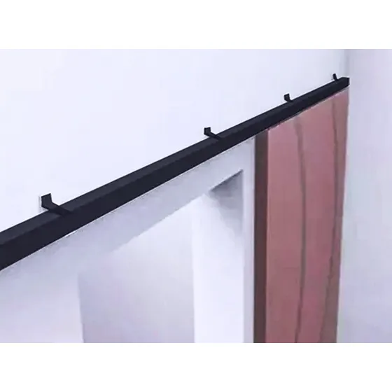 Kit Porta Correr Trilho De 1,6mt Preto Com Acabamentos