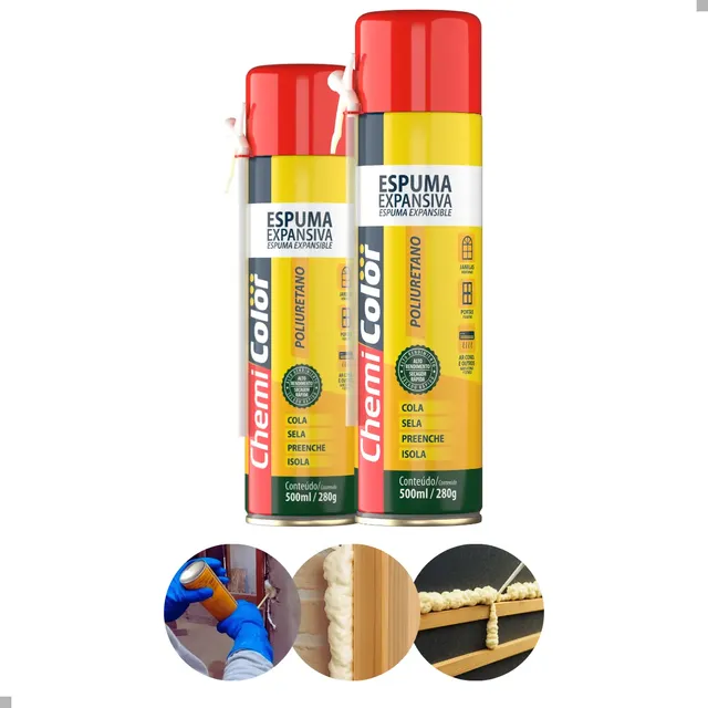 Kit 2 Espuma Expansiva Pu Multiuso Vedação Selante Isolante