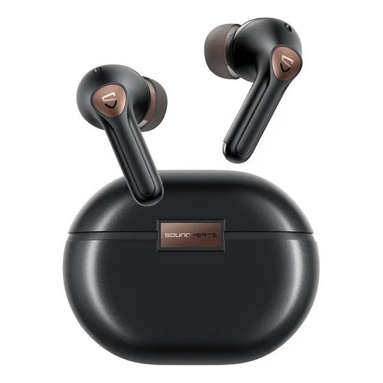 Audífonos Bluetooth Soundpeats Y Air4 Pro Con Cancelación Color Negro Luz Negro