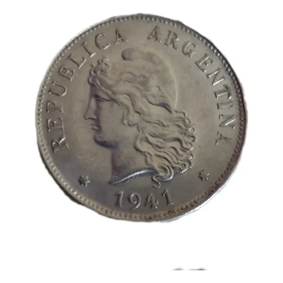 Moneda De 50 Centavos De Argentina Año 1941 Sin Circular 
