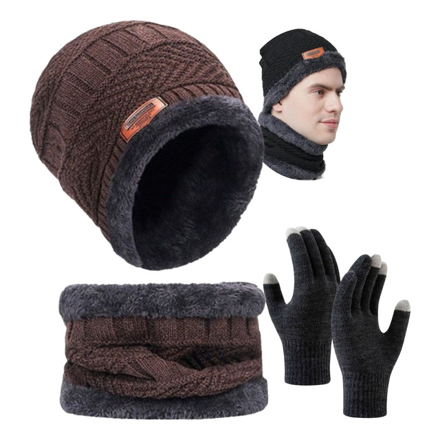 Kit Touca Gorro + Cachecol Echarpe LĂŁ + Luva Touch Celular Kit Touca Gorro + Cachecol Echarpe LĂŁ + Luva Touch Celular