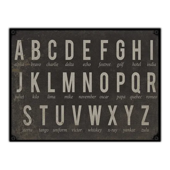 #1026 - Cuadro Vintage - Letras Abecedario Poster No Chapa