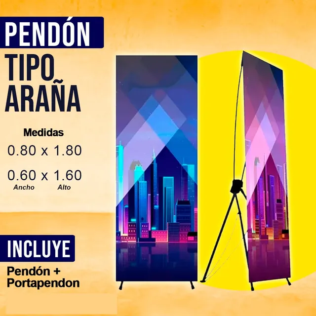 Pendón Publicitario Tipo Araña 0.60 X 1.60 *delivery Gratis