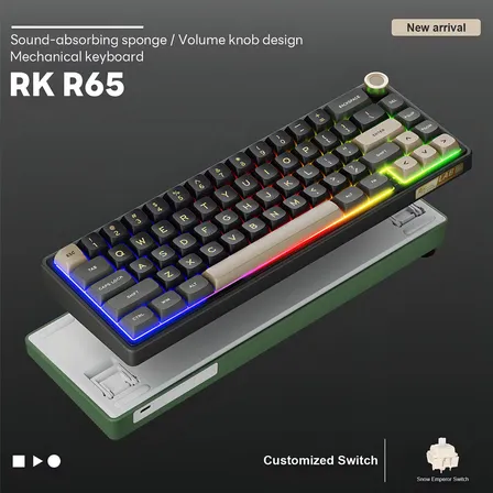 Teclado Mecánico Rk Royal Kludge R65 Phantom Español Rgb Con Gasket Mount Y Switches Creamy Negro Español España