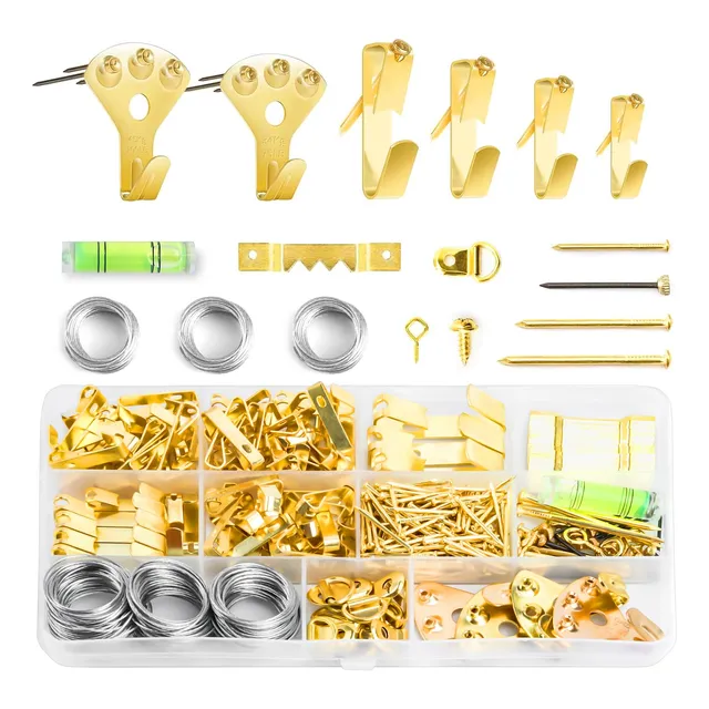 Kit Surtido Para Colgar Cuadro 330 Pieza Gancho Diente Ojo D