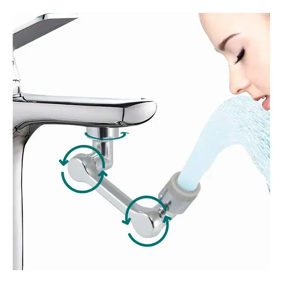 Extensor de Grifo Giratorio 1080° Slim Company Universal Baño Lavabo Cocina Fregadero Anti salpicaduras 2 Modos de Salida de Agua Color Plateado