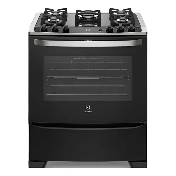 Fogão 5 Bocas Electrolux Preto Com Mesa De Vidro