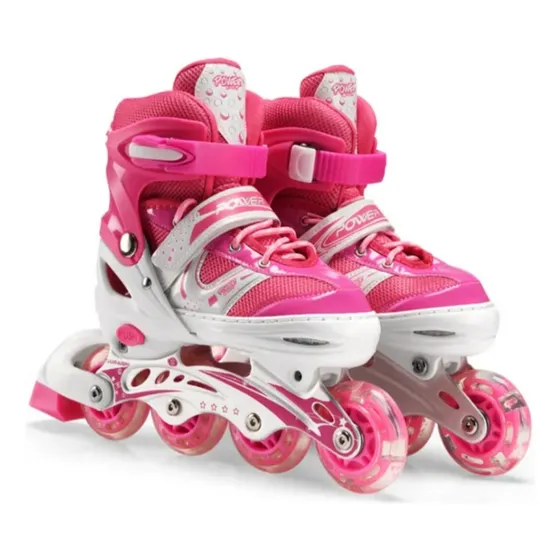 Patines Lineales Para Niños Y Niñas En Fucsia Rojo Y Azul