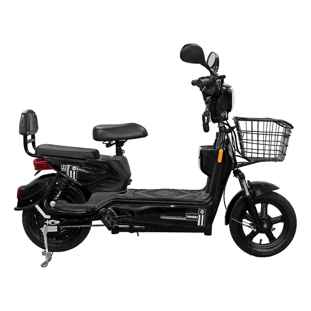 Moto Scooter Bicicleta Elétrica 500w 32km Sem Cnh Autonomia Preto