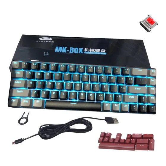 Teclado Mecânico Gamer Magegee Mk-box 65% Cabo Removível 