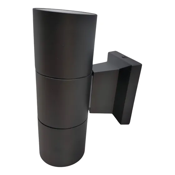 Arbotante Lampara Muro Exterior Negro Cilíndrico Gu10