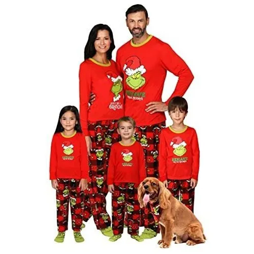 Pijama Navideño Familiar Para Parejas Y Niños Grinch