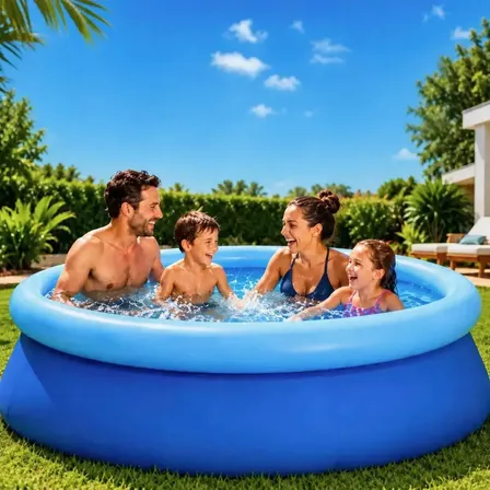 Piscina 2400 Litros Redonda Com Borda Inflável Infantil E Adulto Familia Mor + Bomba De Encher Incluso