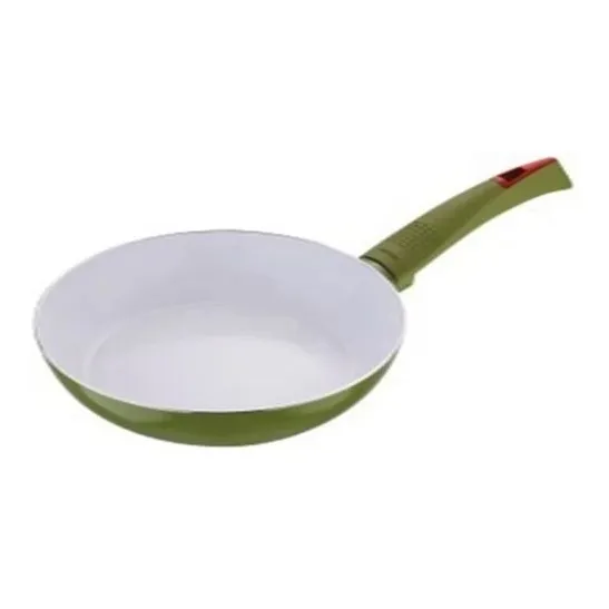 Sarten En Revestimiento Ceramico Verde En 24 Cm.  