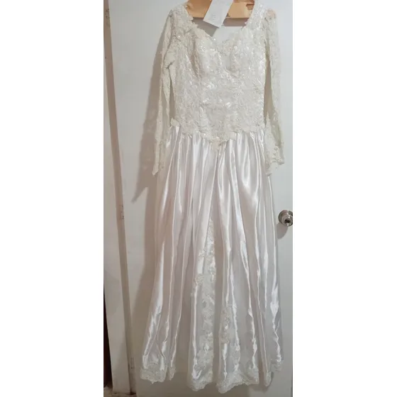 Vestido De Novia Blanco Con Aplicaciones