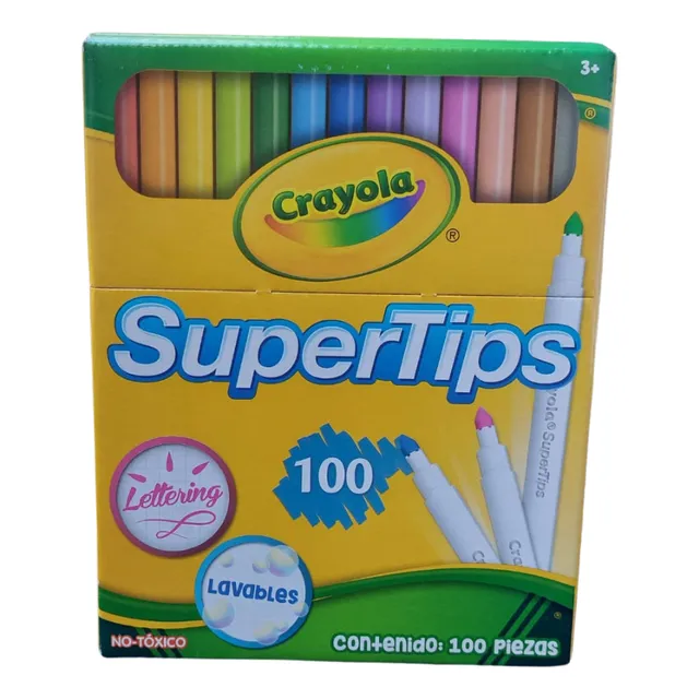 100 Plumones Crayola Marcadores Delgados Lavables Super Tips