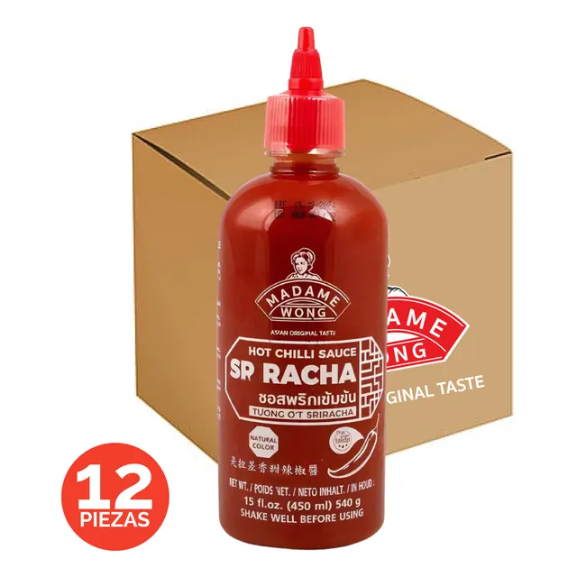 Paquete Salsa Sriracha Madame Wong, 450ml 12 Pzas
